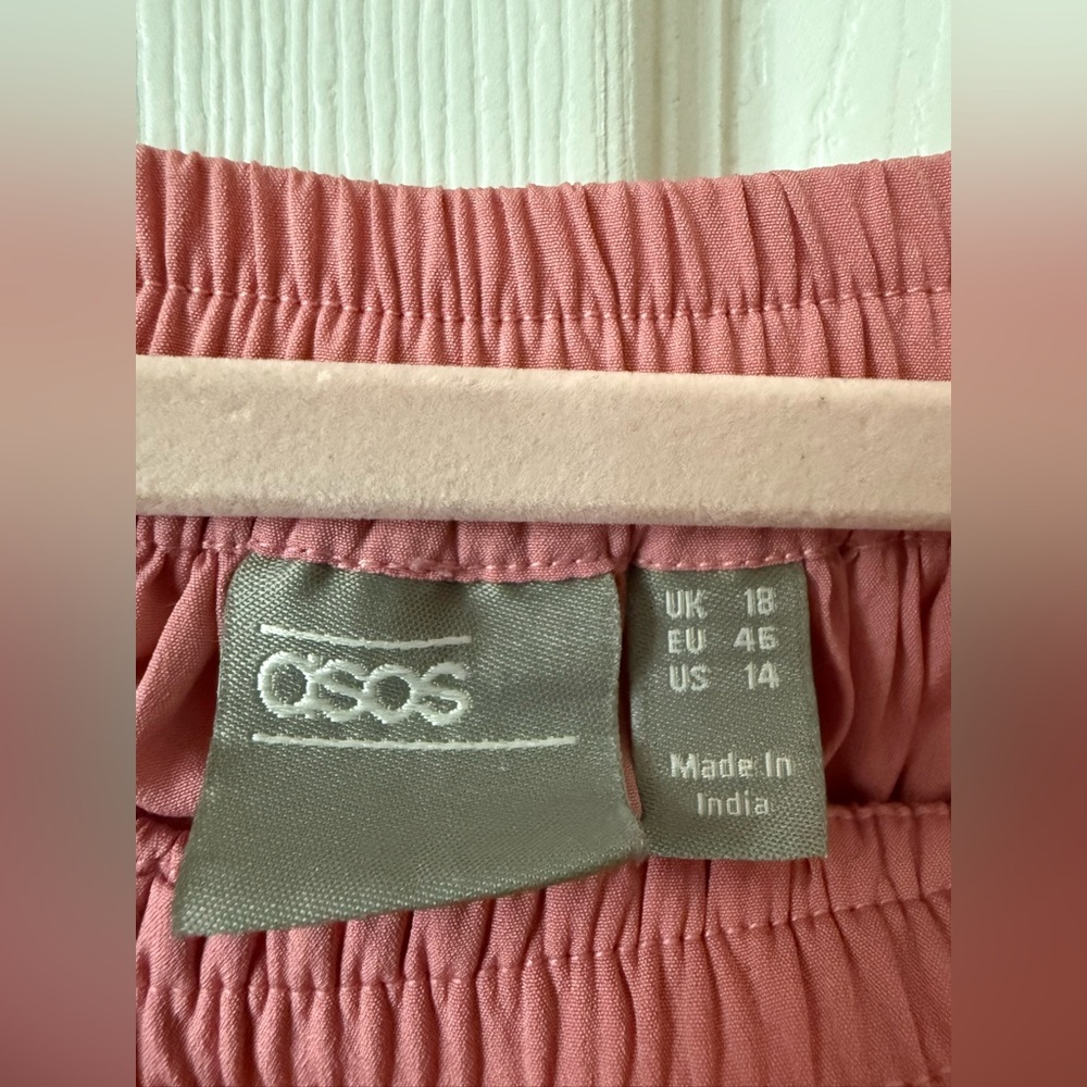 ASOS Pleated pink Maxi Skirt sz 14 - Picture 3 of 3